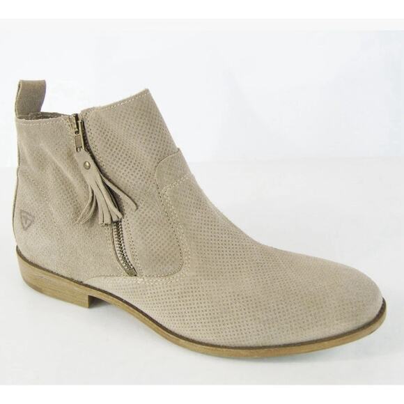Tamaris Cigarra Perforated Ankle Bootie-Biege-Sz 40/9.5 Versatile Chic Timeless - Picture 4 of 10